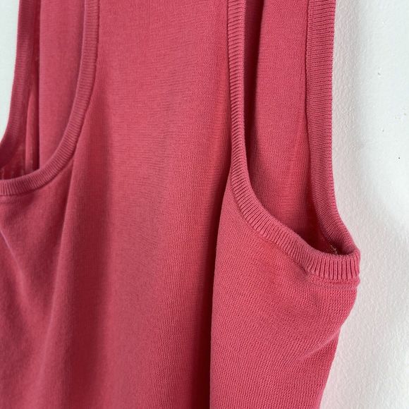 ALC Womens Sleeveless Tank Top  Women Size Large Coral Pink Cotton Round Neck - Picture 11 of 13